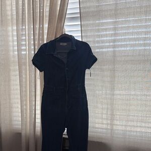 Fashion Nova Black Denim Boot Cut Jumpsuit